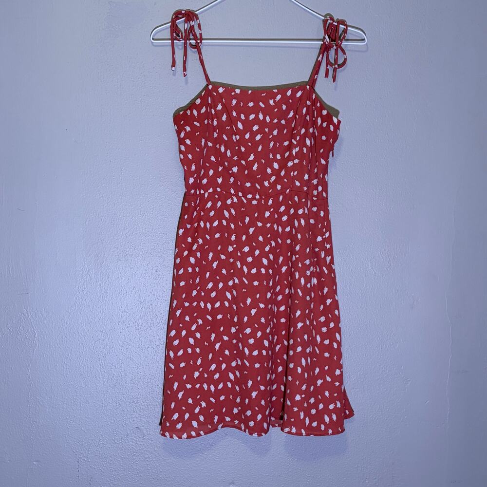 Lola Grace, deep orange‎ polka cami dress, junior's XS